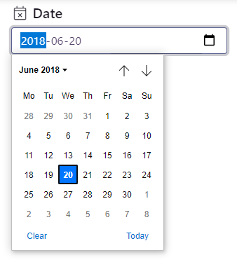 Date field example