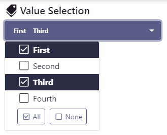 Exemple de champ de sélection de plusieurs valeurs nommées