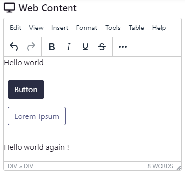 Web Content field example
